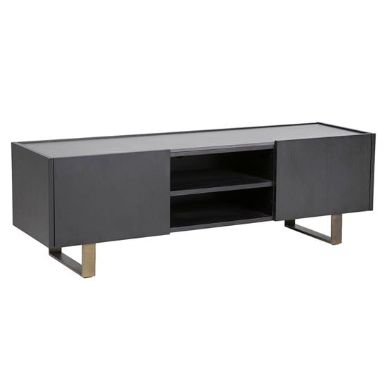 Read more about Orth wooden tv stand with stone top in black