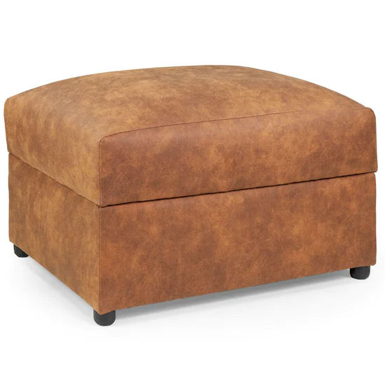 Orton Faux Leather Foot Stool In Tan