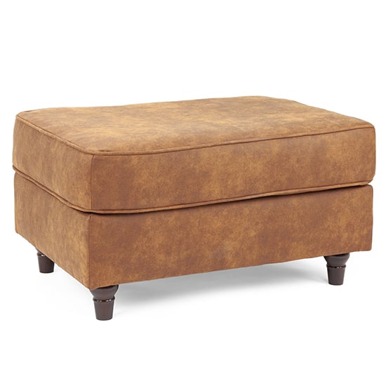 Photo of Orton faux leather footstool in tan