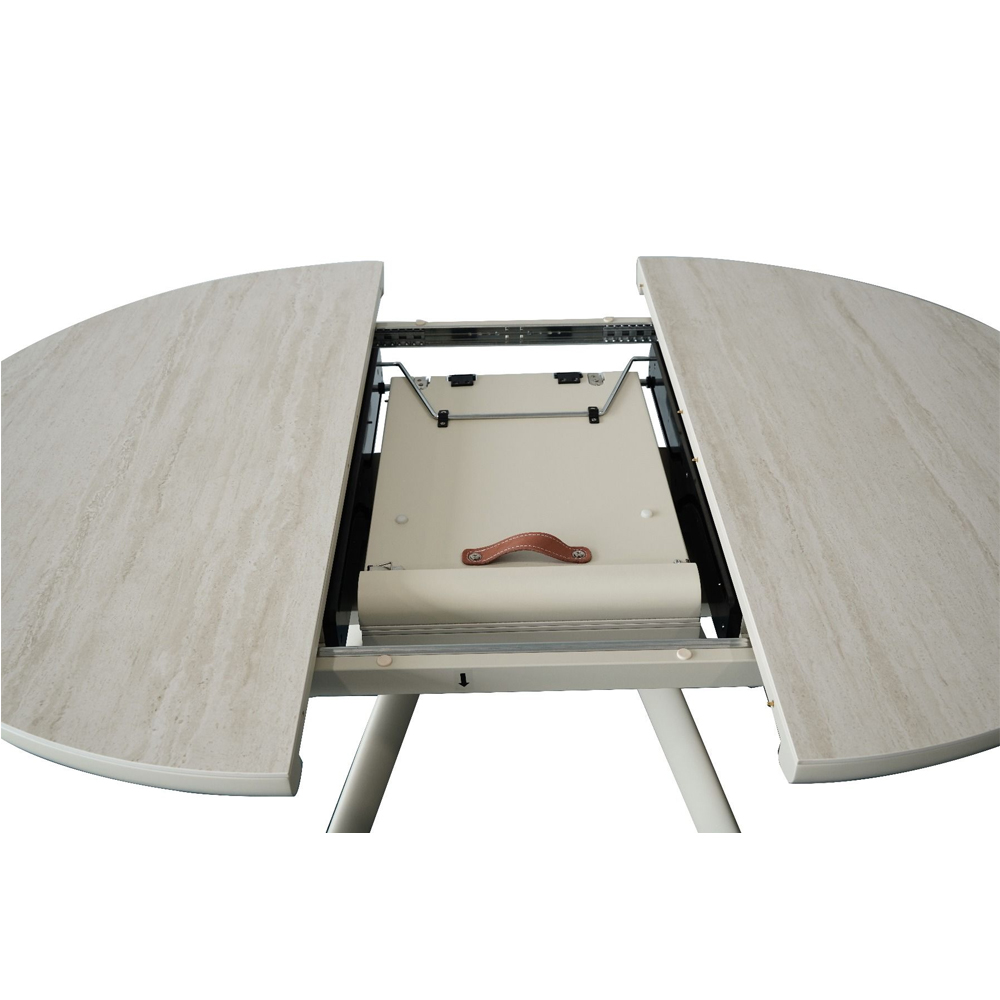 Orvion Wooden Extending Dining Table in Pebble Beige