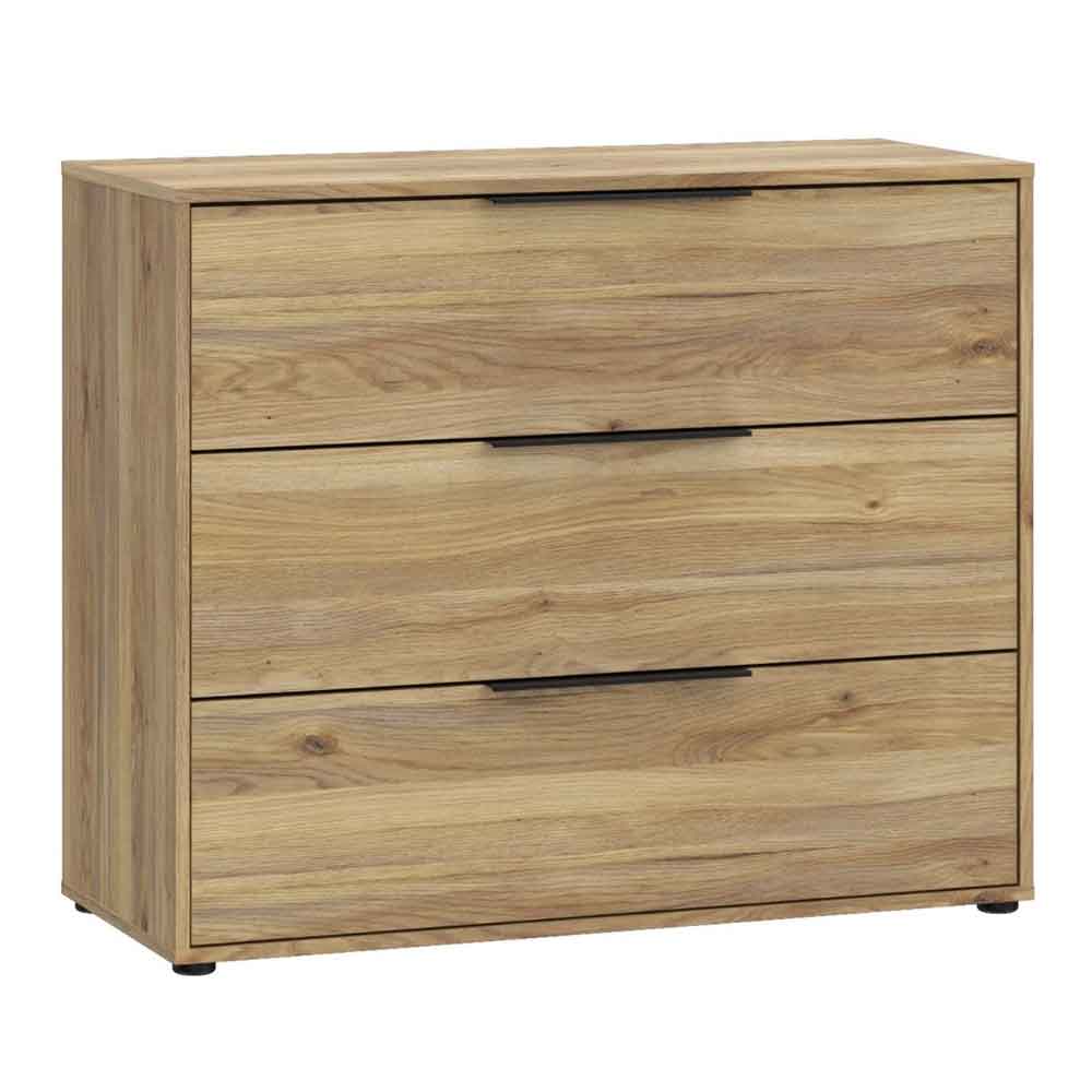 Orwyn Wooden Chest of 3 Drawers in Mauvella Oak