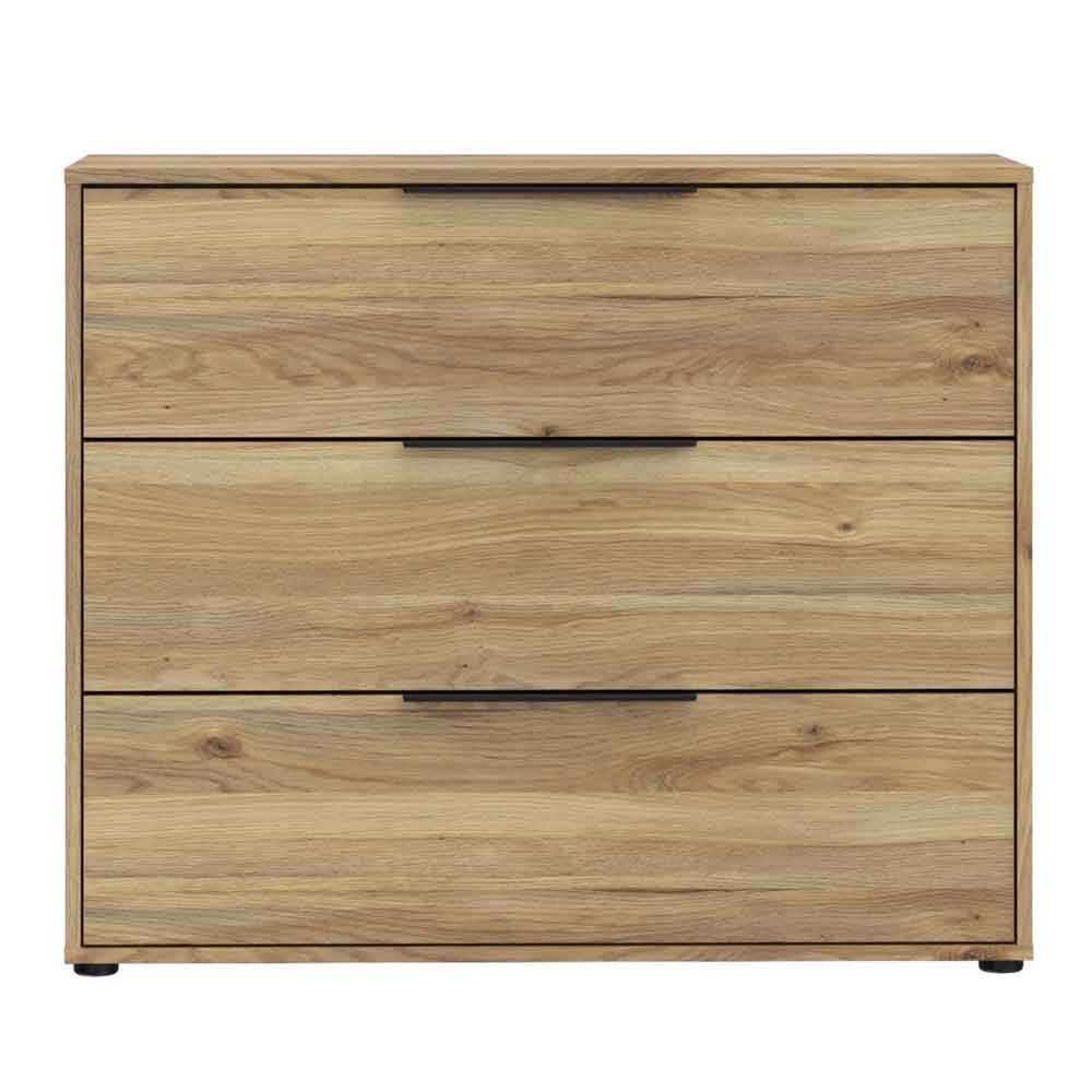Orwyn Wooden Chest of 3 Drawers in Mauvella Oak