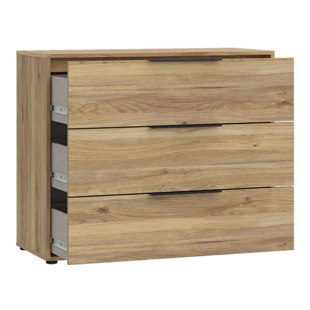 Orwyn Wooden Chest of 3 Drawers in Mauvella Oak