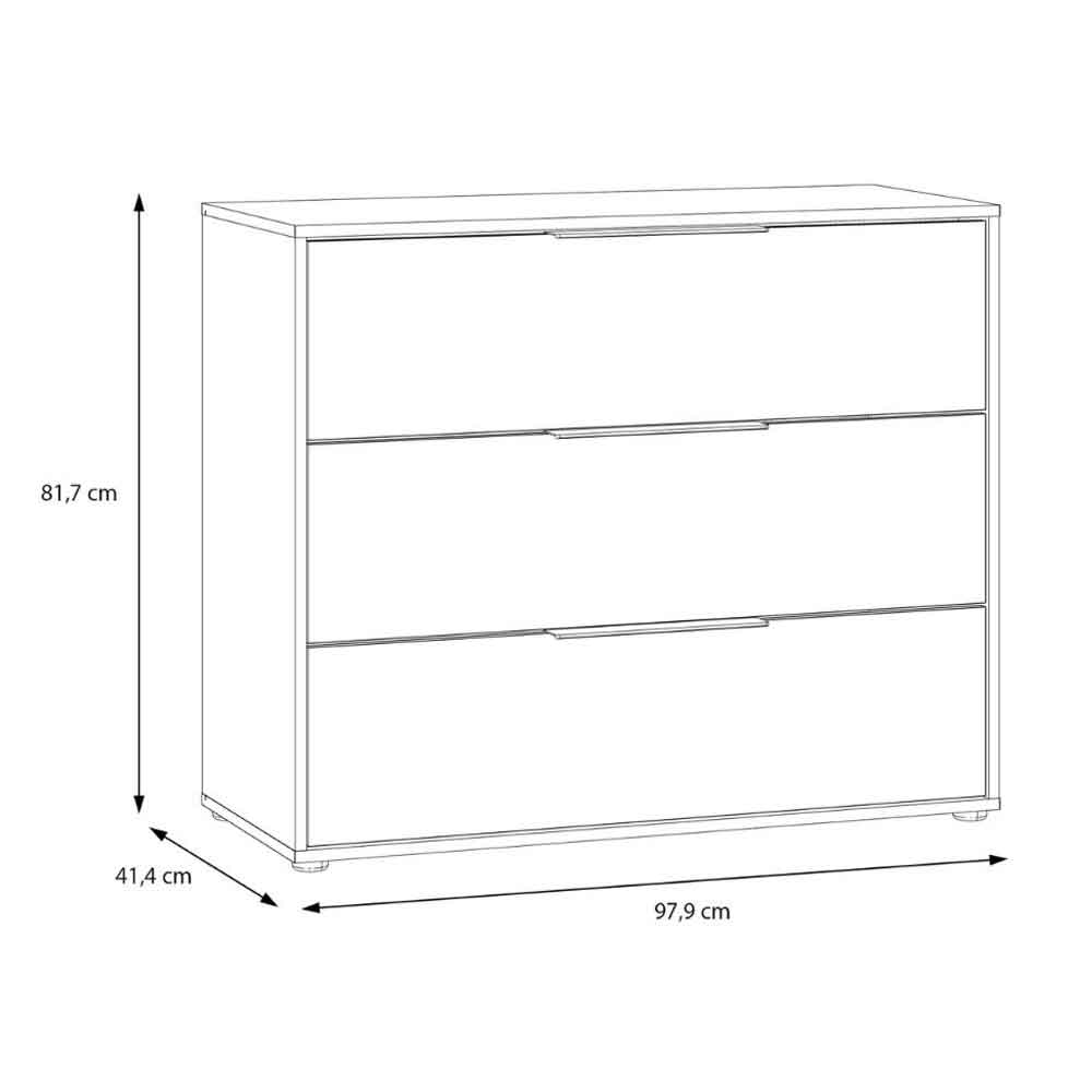 Orwyn Wooden Chest of 3 Drawers in Mauvella Oak