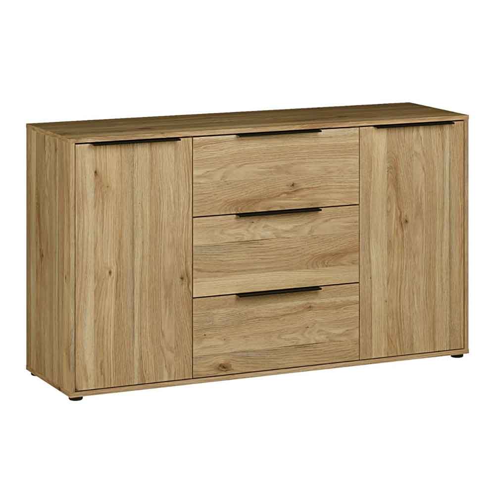 Orwyn Wooden Sideboard with 2 Doors 3 Drawers in Mauvella Oak