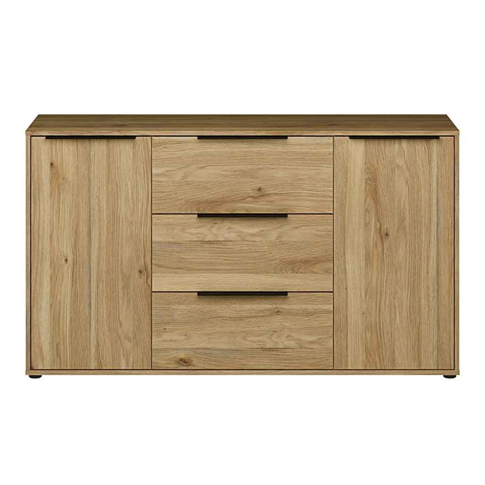 Orwyn Wooden Sideboard with 2 Doors 3 Drawers in Mauvella Oak