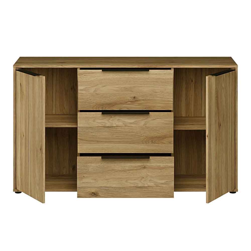 Orwyn Wooden Sideboard with 2 Doors 3 Drawers in Mauvella Oak