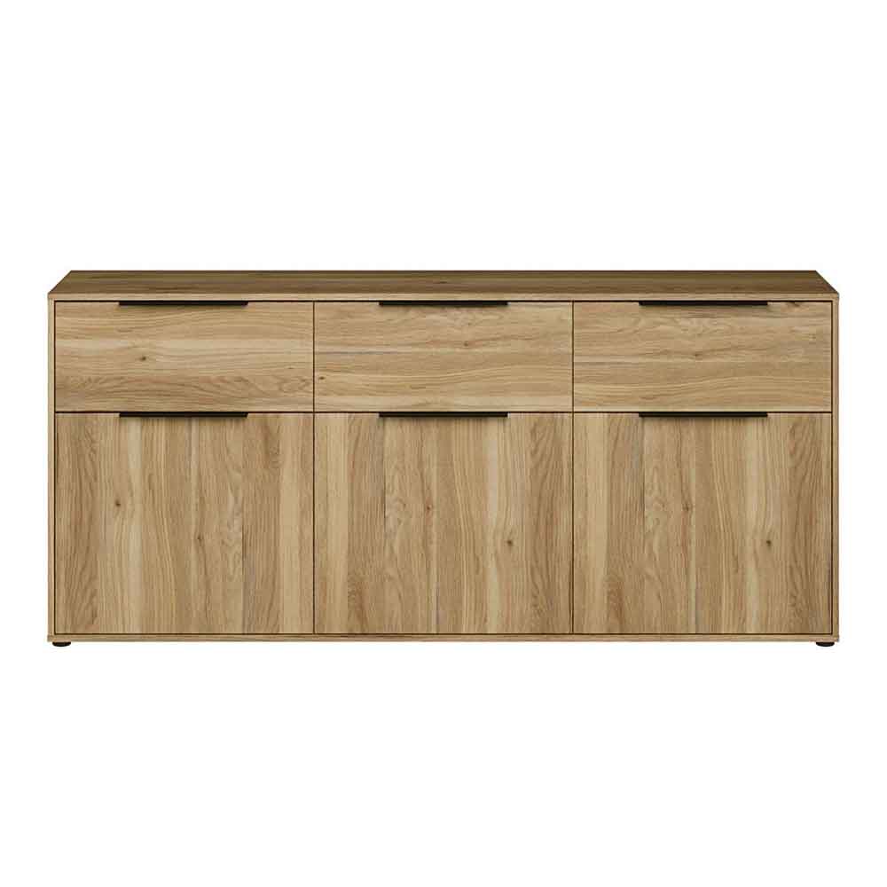 Orwyn Wooden Sideboard with 3 Doors 3 Drawers in Mauvella Oak
