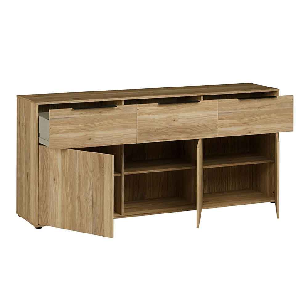 Orwyn Wooden Sideboard with 3 Doors 3 Drawers in Mauvella Oak