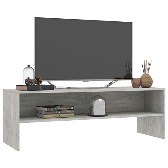 Orya Wooden TV Stand With Undershelf In Concrete Effect
