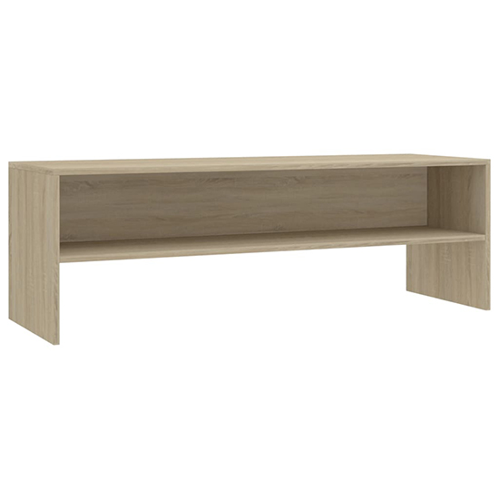 Orya Wooden TV Stand With Undershelf In Sonoma Oak