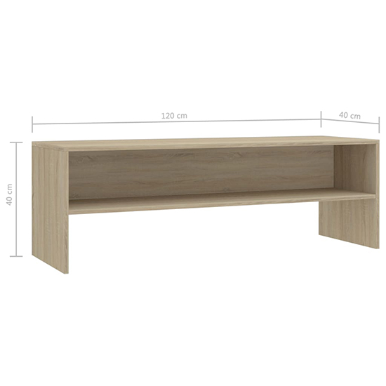 Orya Wooden TV Stand With Undershelf In Sonoma Oak