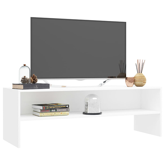 Orya Wooden TV Stand With Undershelf In White