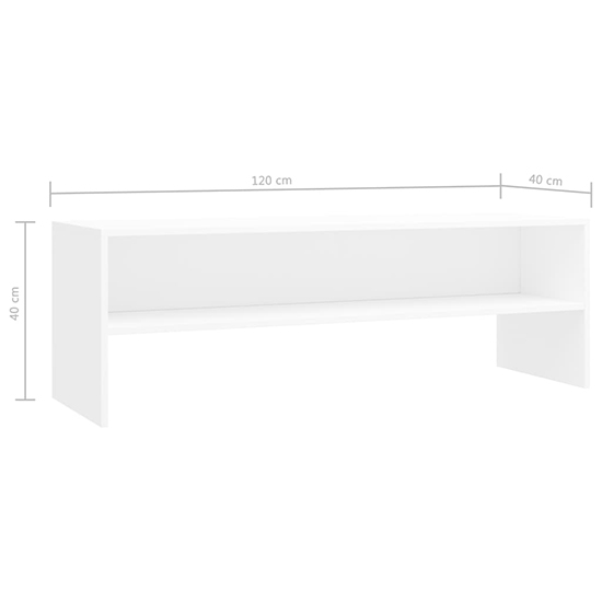 Orya Wooden TV Stand With Undershelf In White