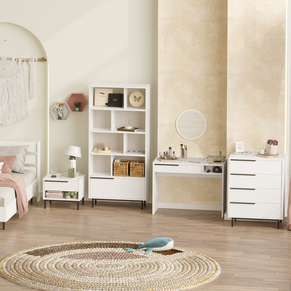 Orylan Wooden Childrens Bedroom Furniture Set in White