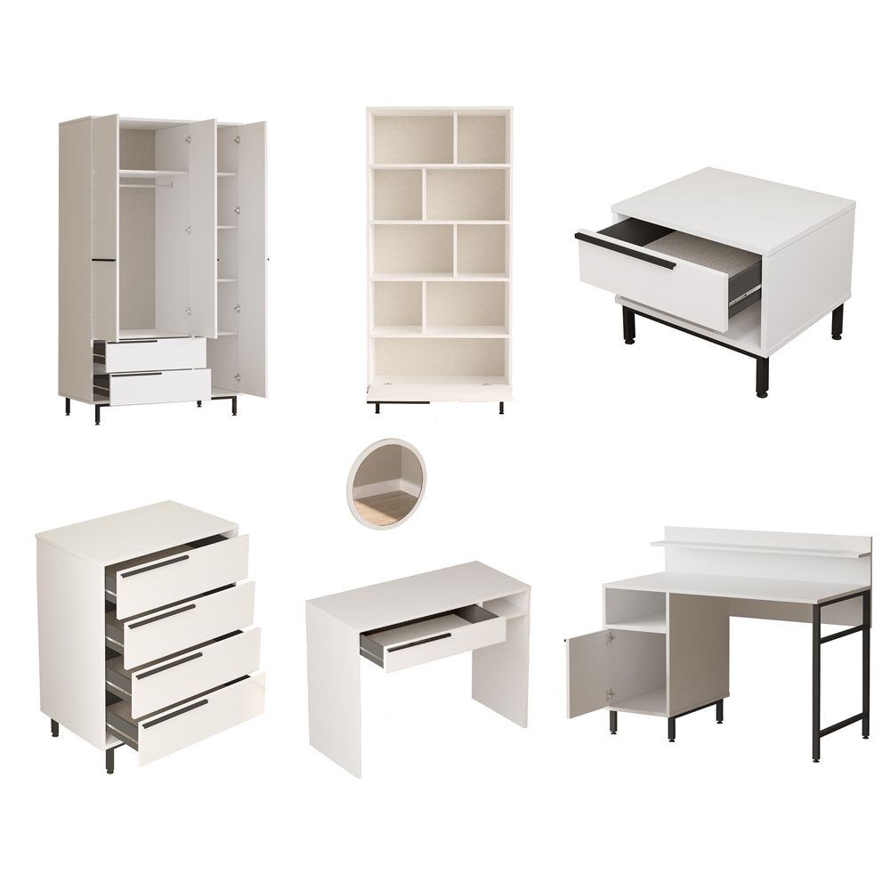 Orylan Wooden Childrens Bedroom Furniture Set in White