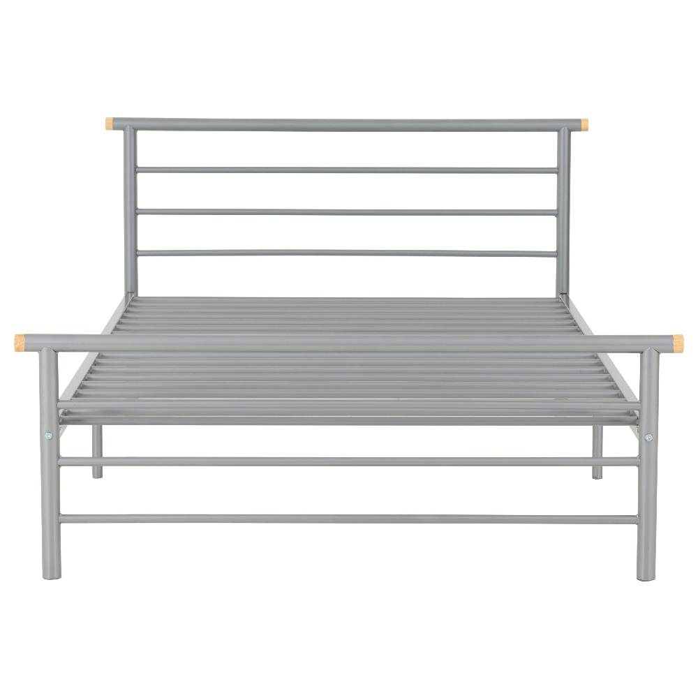 Osaka Metal Small Double Bed In Silver
