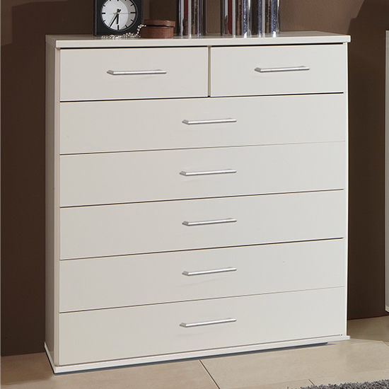 Osaka Wooden Chest Of Drawers In White With 7 Drawers Furniture in