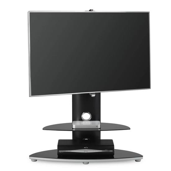 Osama Glass TV Stand With 2 Shelves And Bracket In Black