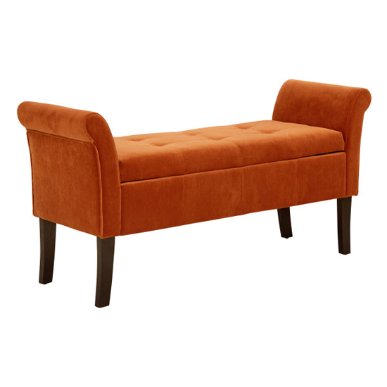 Otterburn Fabric Upholstered Window Seat Bench In Russet_4