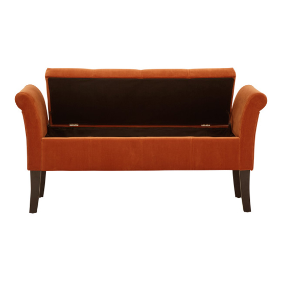 Otterburn Fabric Upholstered Window Seat Bench In Russet_5