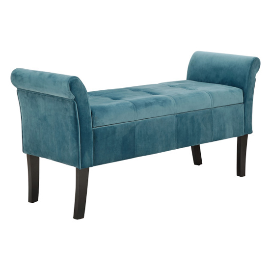 Otterburn Fabric Upholstered Window Seat Bench In Teal_4
