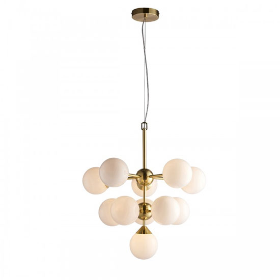 Oscar Wall Hung 11 Pendant Light In Brushed Gold