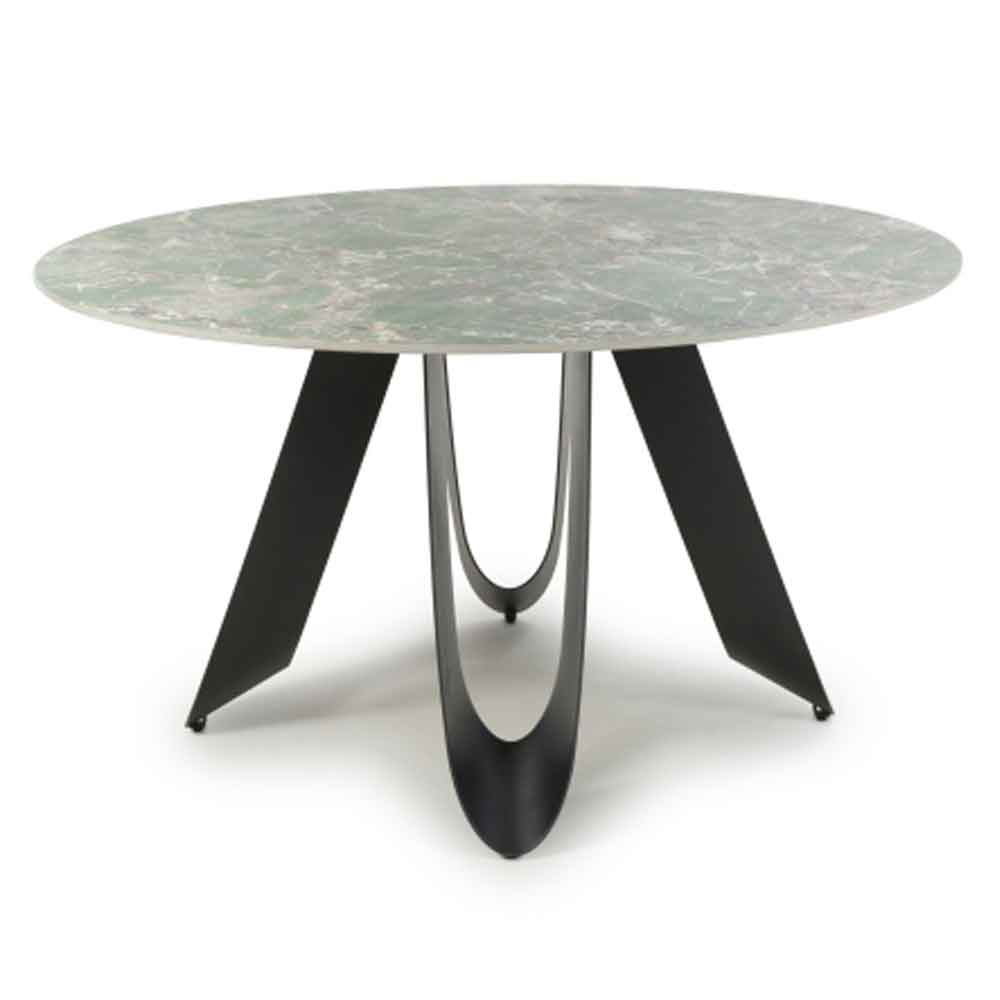Oshawa Marble Effect Round Dining Table In Green