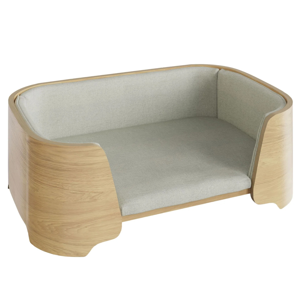 Oshkosh Wooden Luxury Dog Bed With Cushion In Oak