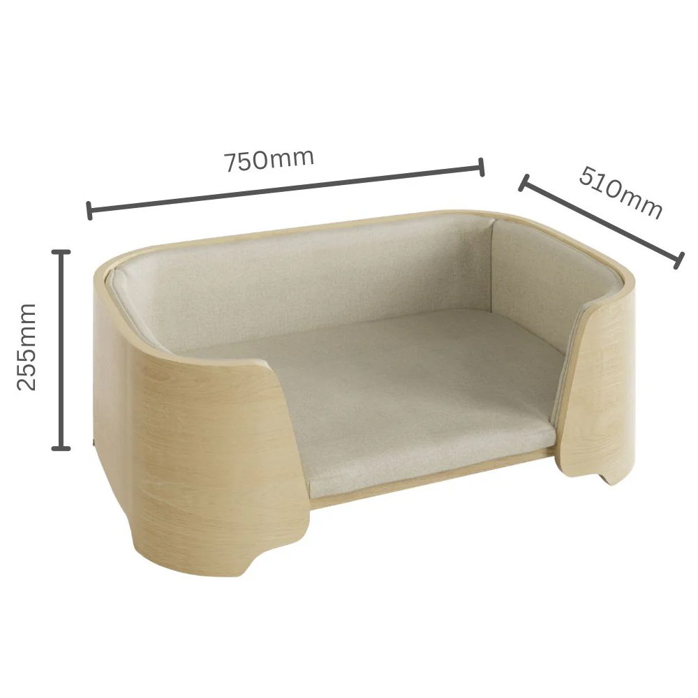 Oshkosh Wooden Luxury Dog Bed With Cushion In Oak