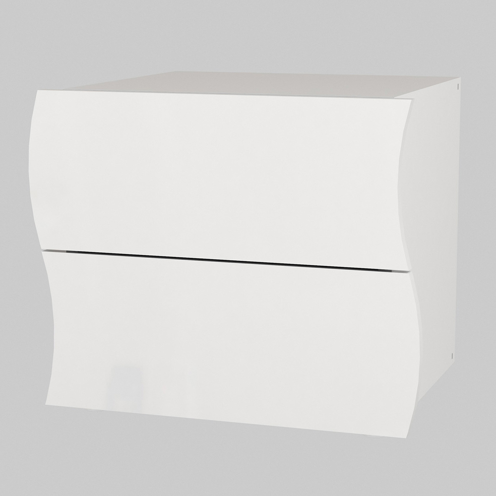 Ice High Gloss Bedside Cabinet With 2 Drawers In White