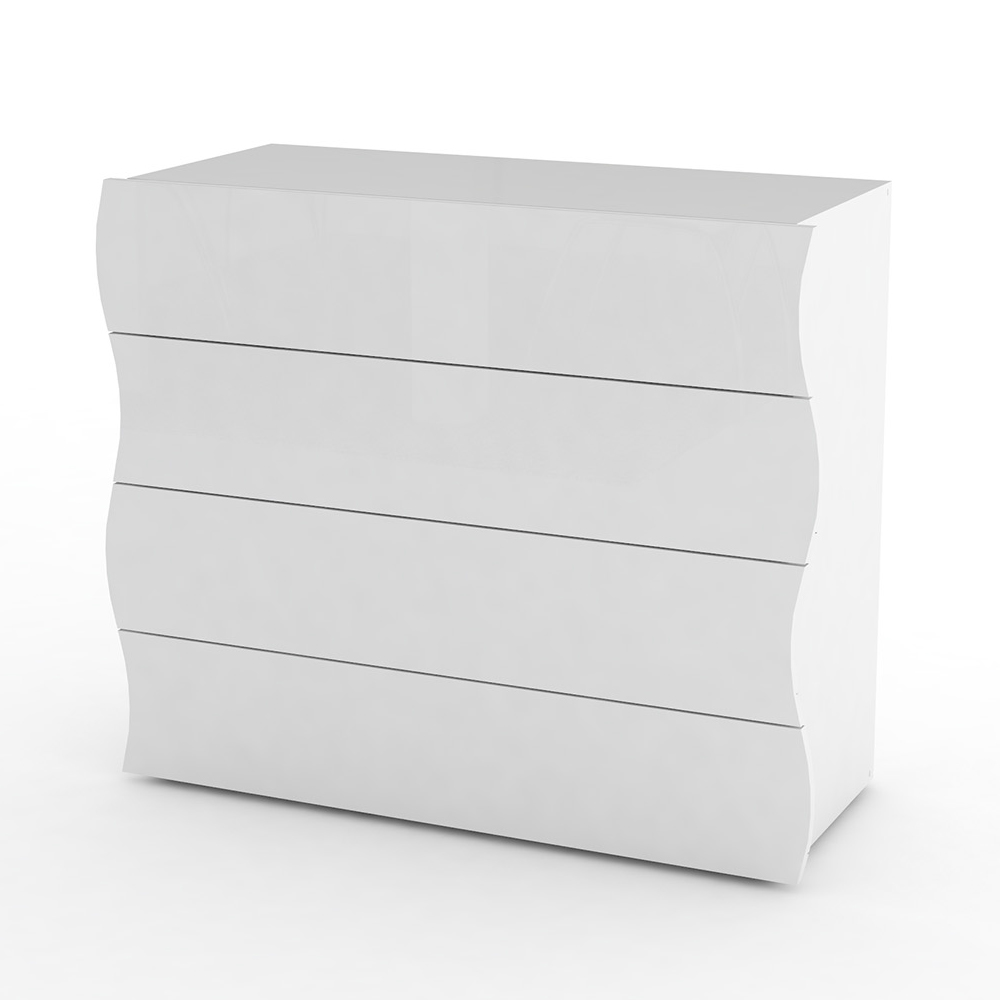 Ice High Gloss Chest Of 4 Drawers In White