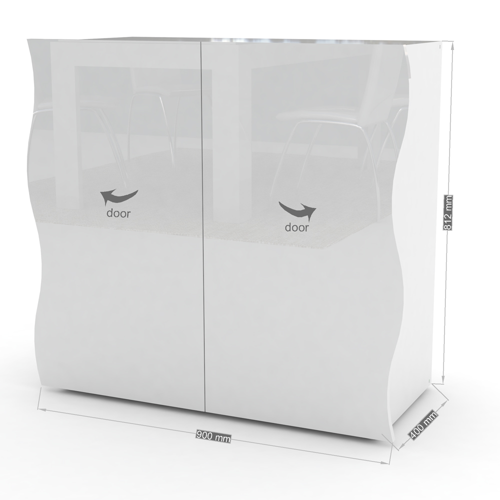 Ice High Gloss Sideboard With 2 Doors In White