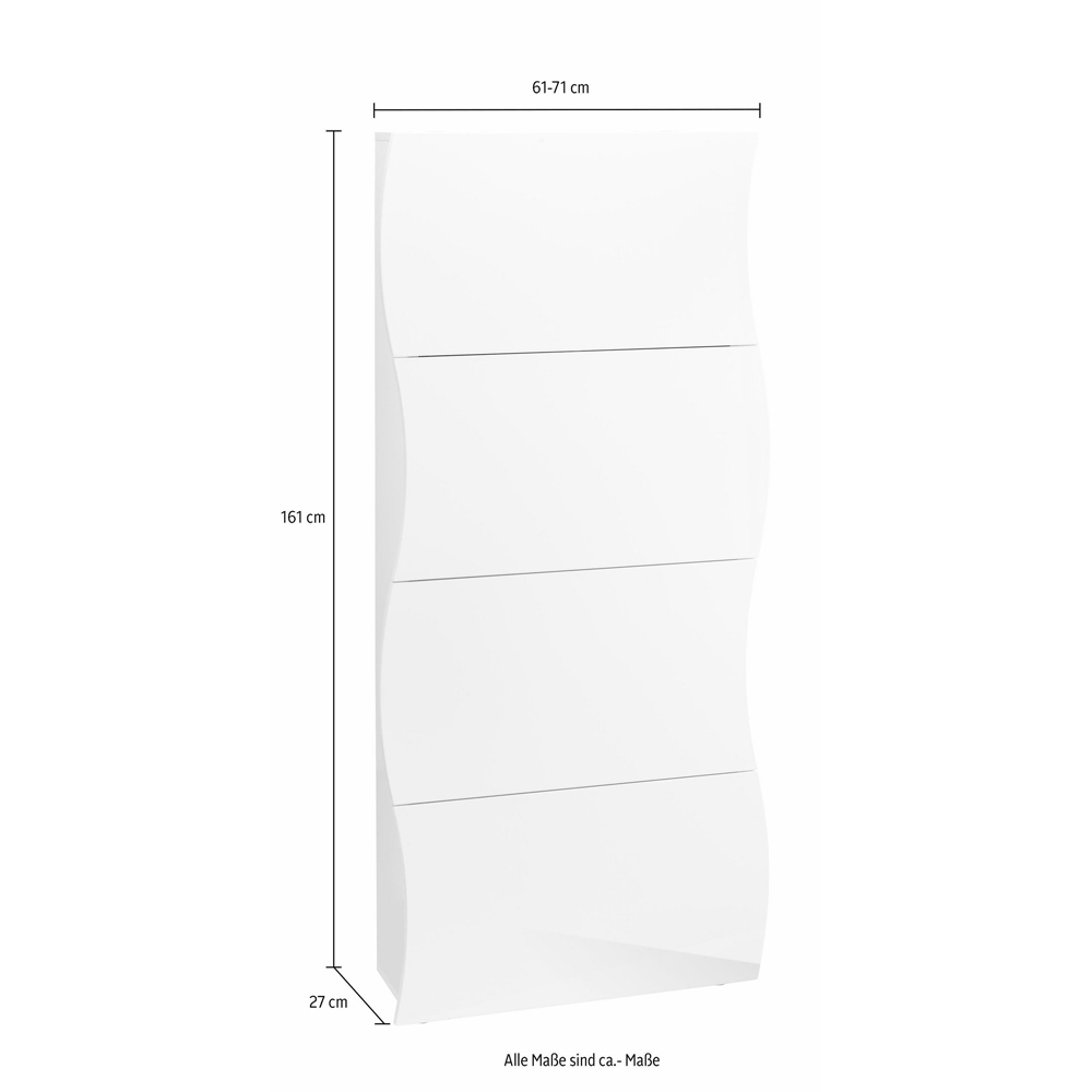 Ice High Shoe Storage Cabinet With 4 Flap Doors In White