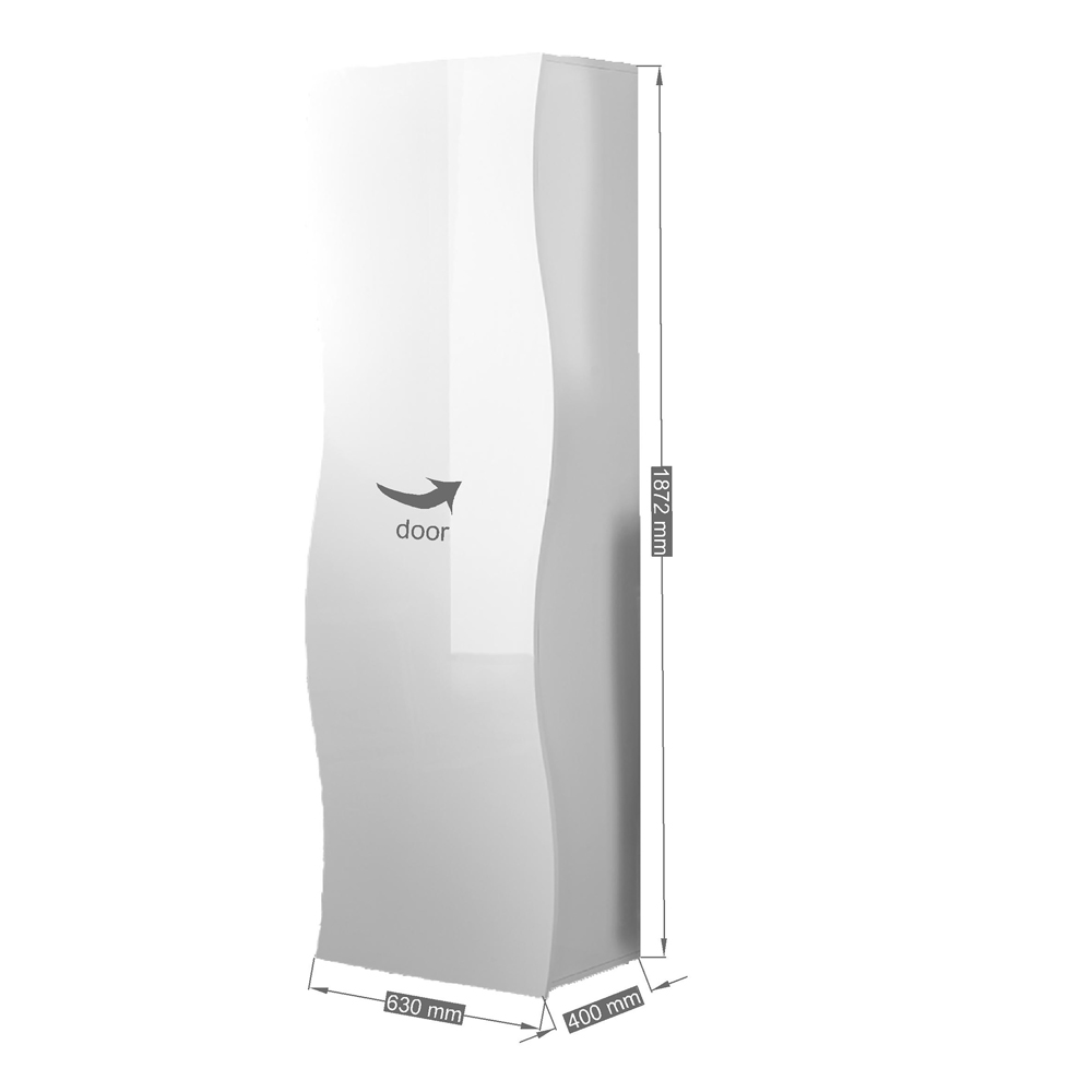 Ice High Storage Cabinet With 1 Door In White