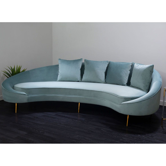 Osmodin Upholstered Velvet 4 Seater Sofa In Light Blue_1
