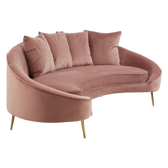 Osmodin Upholstered Velvet 4 Seater Sofa In Salmon Pink_2