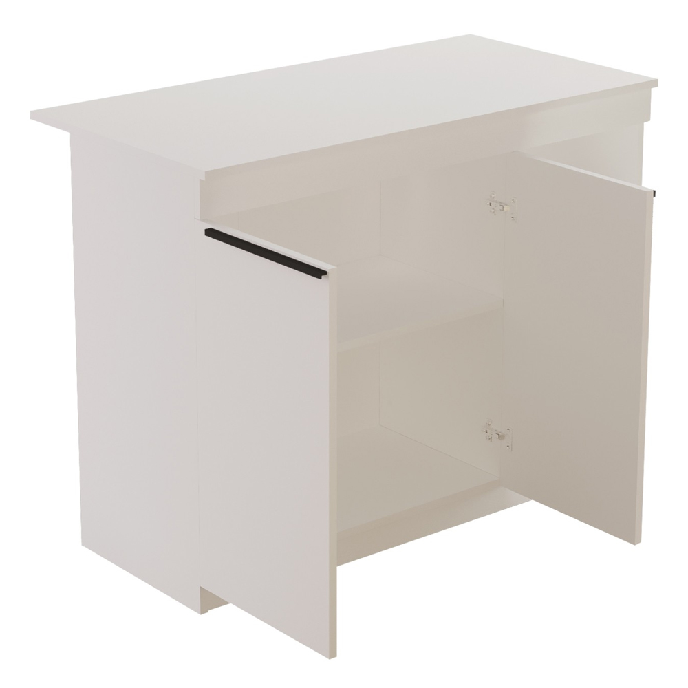 Ossaro Wooden Kitchen Bar Table in White