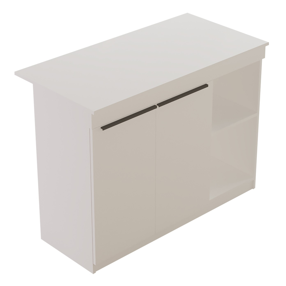 Ossaro Wooden Kitchen Bar Table in White