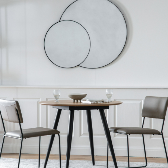 Ostara Circular Wall Mirror In Black Frame