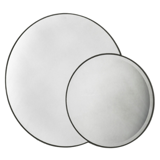 Photo of Ostara circular wall mirror in black frame