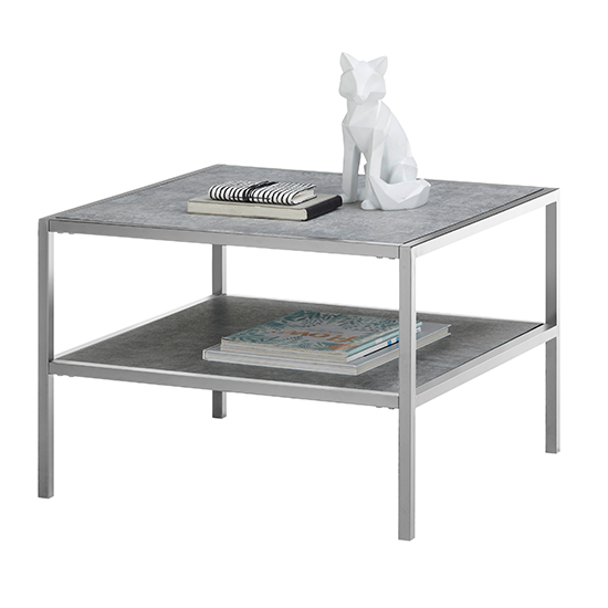 Ostend Square Ceramic Coffee Table In Grey With Shelf_2