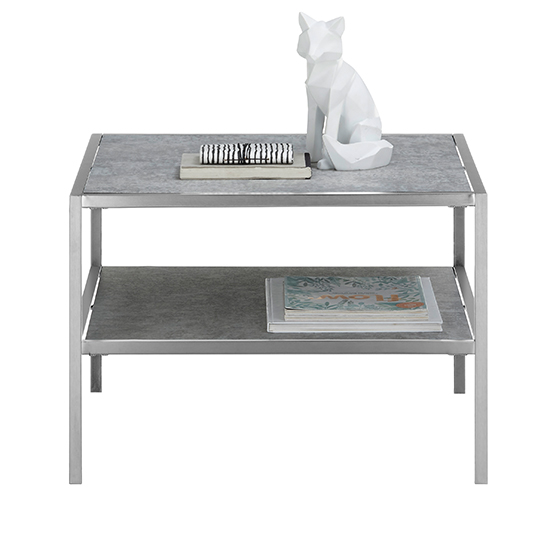 Ostend Square Ceramic Coffee Table In Grey With Shelf_4
