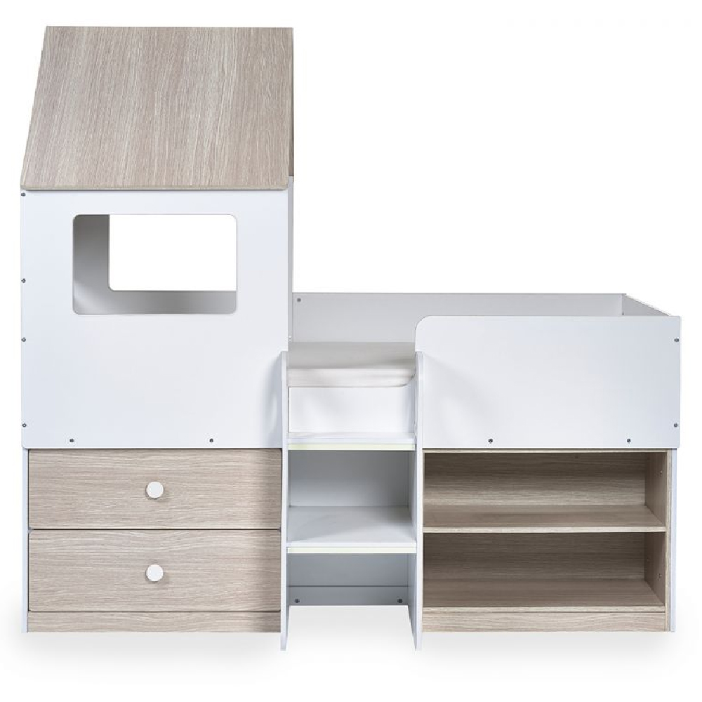 Ostend Wooden Mid Sleeper Children Bed In Pale And White