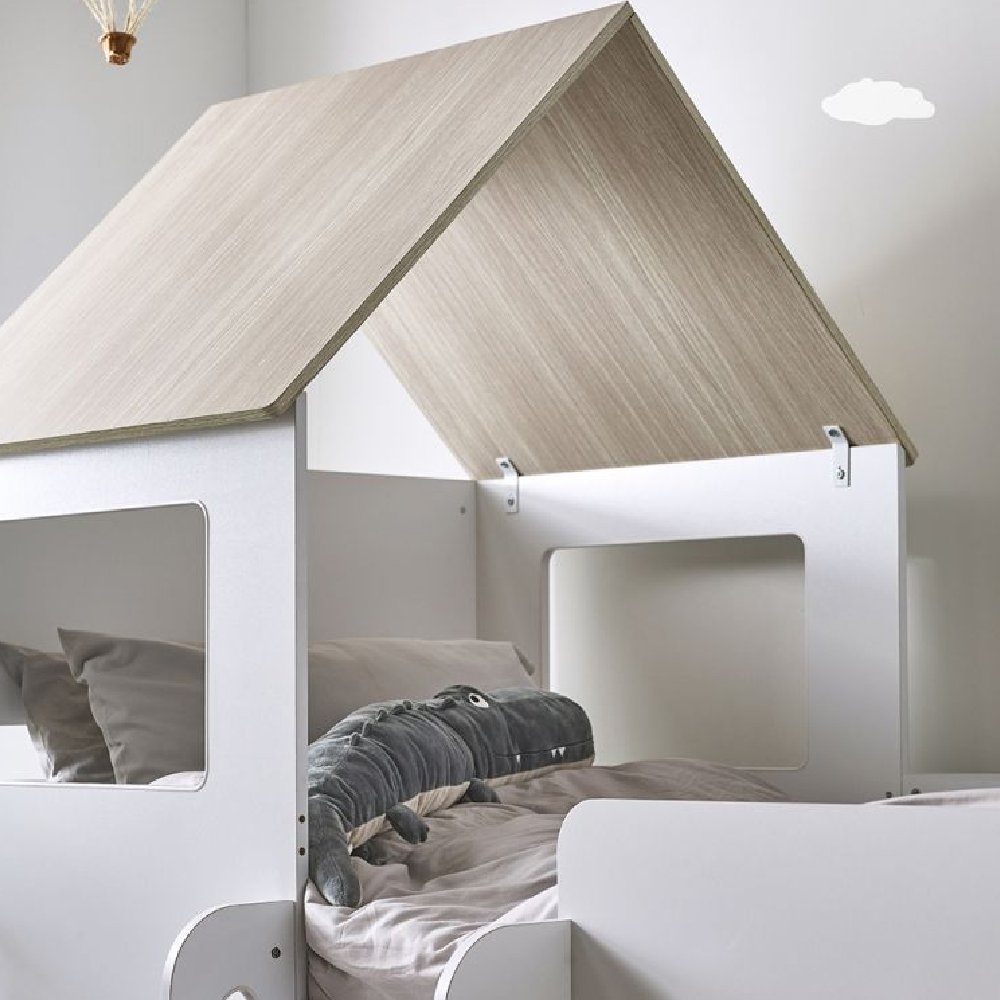 Ostend Wooden Mid Sleeper Children Bed In Pale And White