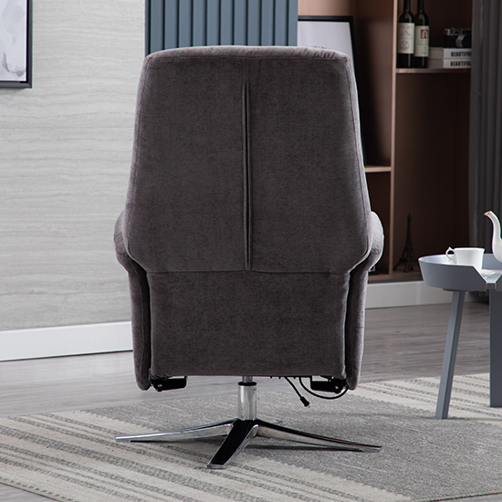 Osterley Fabric Electric Swivel Recliner Chair In Flint FiF