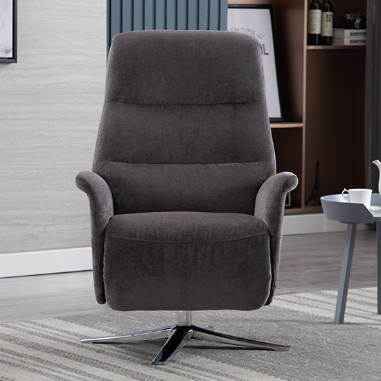 Osterley Fabric Electric Swivel Recliner Chair In Flint Sale