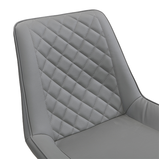 Oston Grey Faux Leather Bar Chairs With Anthracite Legs In Pair