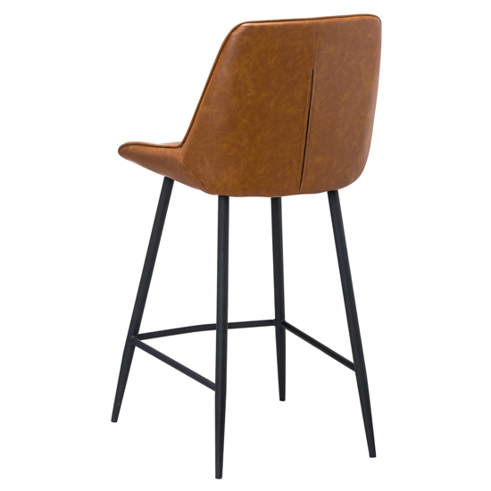 Oston Tan Faux Leather Bar Stools In Pair_3
