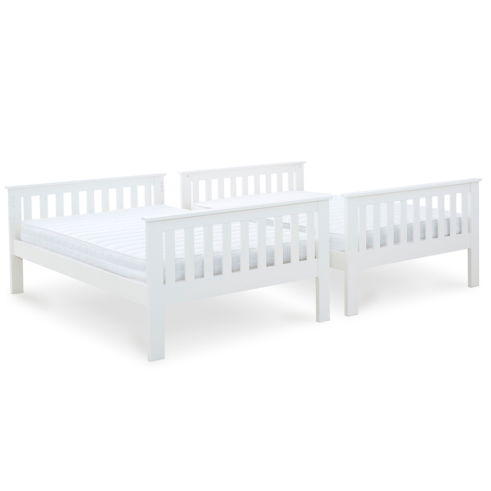 Oswego Wooden Bunk Bed With Ladder In White